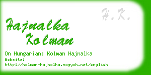 hajnalka kolman business card